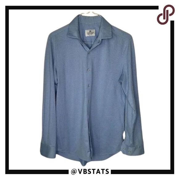 Mizzen+Main Long Sleeve Blue / White Plaid Medium Trim Fit - Picture 1 of 9